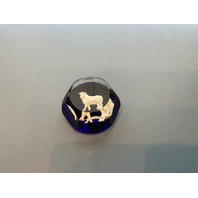 Baccarat Crystal France Taurus the Bull Sulphide Faceted Zodiac Paperweight 2.5&rdquo;W