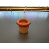 Vintage UV Reactive Burmese Art Glass Toothpick Holder 2.75&rdquo;H x 2.5&rdquo;W