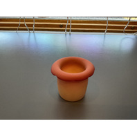 Vintage UV Reactive Burmese Art Glass Toothpick Holder 2.75&rdquo;H x 2.5&rdquo;W