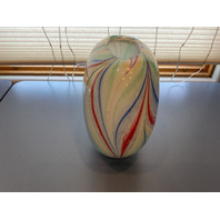 STUNNING Murano Style Art Glass Vase 9&rdquo; H