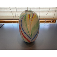 STUNNING Murano Style Art Glass Vase 9&rdquo; H