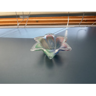 Murano Style Art Glass Flower Dish
