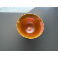 Steuben Calcite and Gold Aurene Iridescent Footed Sherbet Cup and Saucer
