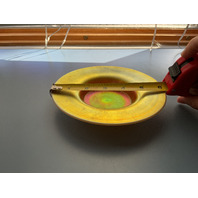 Steuben Calcite and Gold Aurene Iridescent Footed Sherbet Cup and Saucer