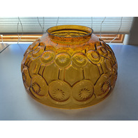 Vintage LE Smith Amber Glass &ldquo;Moon and Stars&rdquo; Patterned Lamp Shade