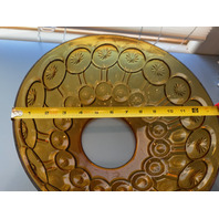 Vintage LE Smith Amber Glass &ldquo;Moon and Stars&rdquo; Patterned Lamp Shade