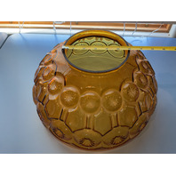 Vintage LE Smith Amber Glass &ldquo;Moon and Stars&rdquo; Patterned Lamp Shade