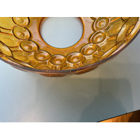 Vintage LE Smith Amber Glass &ldquo;Moon and Stars&rdquo; Patterned Lamp Shade
