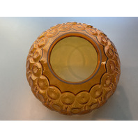 Vintage LE Smith Amber Glass &ldquo;Moon and Stars&rdquo; Patterned Lamp Shade