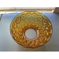 Vintage LE Smith Amber Glass &ldquo;Moon and Stars&rdquo; Patterned Lamp Shade