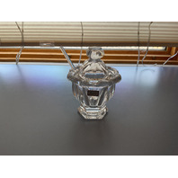 BEAUTIFUL Baccarat Crystal Bretagne Mustard Condiment Jars with Lid and Spoon 4.5"H SET OF 4