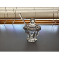BEAUTIFUL Baccarat Crystal Bretagne Mustard Condiment Jars with Lid and Spoon 4.5"H SET OF 4