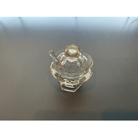 BEAUTIFUL Baccarat Crystal Bretagne Mustard Condiment Jars with Lid and Spoon 4.5"H SET OF 4