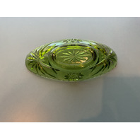 Vintage Anchor Hocking Green Pressed Glass Star of David Candy Dish