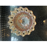 Beautiful Northwood Glass Orange Carnival Glass Decorative Bowl 3.5"H