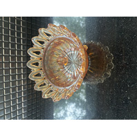 Beautiful Northwood Glass Orange Carnival Glass Decorative Bowl 3.5"H