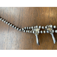 BEAUTIFUL VTG Sterling Silver W/Green Stones Squash Blossom Necklace