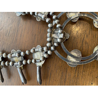 BEAUTIFUL VTG Sterling Silver W/Green Stones Squash Blossom Necklace