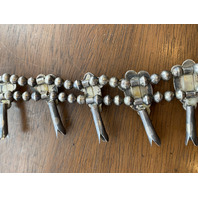 BEAUTIFUL VTG Sterling Silver W/Green Stones Squash Blossom Necklace