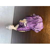 VTG Royal Doulton "CHARLOTTE" Woman & Dog Bone China Figurine #HN2421 6.75"H