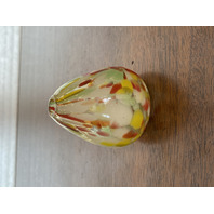 STUNNING Small Pearlessence HANDBLOWN Confetti Art Glass Egg Shaped Bud Vase 3"H