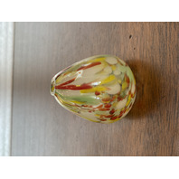 STUNNING Small Pearlessence HANDBLOWN Confetti Art Glass Egg Shaped Bud Vase 3"H