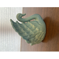 STUNNING VTG VAN BRIGGLE Ming Turquoise Swan Art Pottery Vase 8.5"H SIGNED
