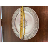 ANTIQUE TIFFANY & CO 925 STERLING SILVER Floral Etched Serving Platter 12"W