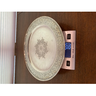 ANTIQUE TIFFANY & CO 925 STERLING SILVER Floral Etched Serving Platter 12"W