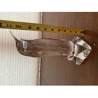 STUNNING VTG LARGE/HEAVY DAUM FRANCE Crystal Penguin Sculpture SIGNED 11"H