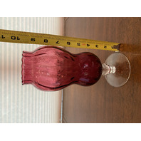 RARE Stunning VTG Empoli Cranberry Ribbed Optic Apothecary Jar Base(NO LID) 9.5"