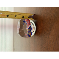 GORGEOUS VTG Multicolored Faceted Concentric MILLEFIORI Paperweight 2.5"H