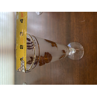 SET(8) BEAUTIFUL VTG MCM Libbey Gold Leaf Footed Iced Tea Glasses 8.5"H