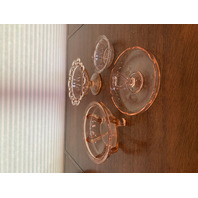 SET(4) VINTAGE Pink Depression Glass Dishes