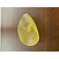 STUNNING VTG MURANO Yellow & White Swirl Zanfirico Small Art Glass Bowl 5" ITALY