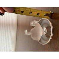 VTG LALIQUE Crystal Frosted DEUX CYGNES Two Swans Ring Holder Dish SIGNED 3.5"