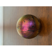 BEAUTIFUL Phoenician Malta Iridescent Abstract Glass Paperweight 2.75"H SIGNED