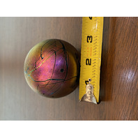 BEAUTIFUL Phoenician Malta Iridescent Abstract Glass Paperweight 2.75"H SIGNED