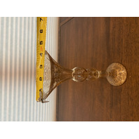BEAUTIFUL VTG Bombay Glass Gold Colored Bubble Stem Vase W/Label 10.5"H POLAND