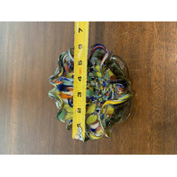 BEAUTIFUL VTG MURANO Multicolored Confetti Art Glass Ashtray Bowl 6"W ITALY
