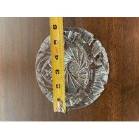 STUNNING VTG DEEP CUT HEAVY Crystal PINWHEEL & CRISS CROSS Ashtray Bowl 6"W