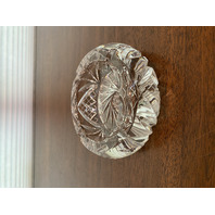 STUNNING VTG DEEP CUT HEAVY Crystal PINWHEEL & CRISS CROSS Ashtray Bowl 6"W