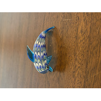BEAUTIFUL Fitz & Floyd Blue & White MENAGERIE Glass Dolphin Figurine W/LABEL 3"L