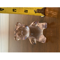 BEAUTIFUL VTG Oneida Crystal Light Pink Art Glass Bear Figurine W/LABEL 2.75"H