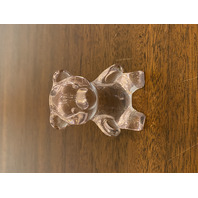 BEAUTIFUL VTG Oneida Crystal Light Pink Art Glass Bear Figurine W/LABEL 2.75"H