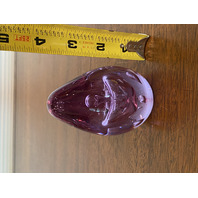 STUNNING Pink/Purple Abstract Controlled Bubble Egg Shaped Paperweight 3.5"H