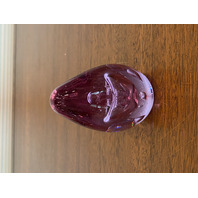 STUNNING Pink/Purple Abstract Controlled Bubble Egg Shaped Paperweight 3.5"H