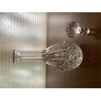 BEAUTIFUL VTG Block Crystal Decanter W/Stopper SIGNED 12.75"H"H