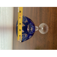 STUNNING SET(4) VTG Multicolored Cut To Clear Grape & Star Pattern Glasses 6.5"H