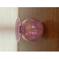 STUNNING VTG Glass Eye Studio Pink Iridescent Wave Art Glass Vase 5"H SIGNED